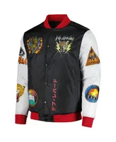 Men's and Women's Reason Black Def Leppard Bomber Full-Snap Jacket