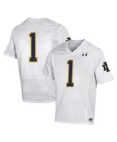 Men's Under Armour #1 White Notre Dame Fighting Irish Premiere Football Jersey