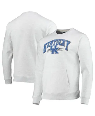 Men's League Collegiate Wear Heathered Gray Distressed Kentucky Wildcats Upperclassman Pocket Pullover Sweatshirt