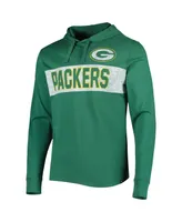 Men's '47 Brand Green Distressed Bay Packers Field Franklin Hooded Long Sleeve T-shirt