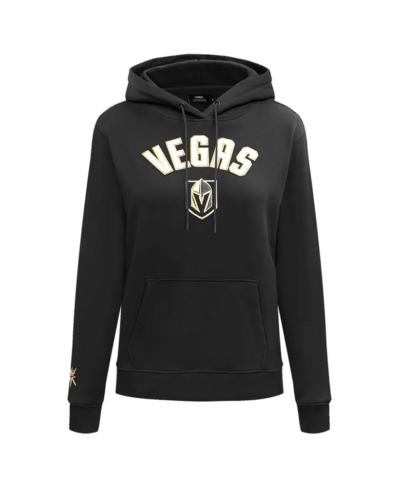 Women's Pro Standard Black Vegas Golden Knights Classic Chenille Pullover Hoodie