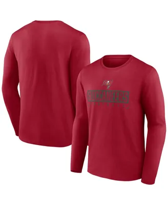 Men's Fanatics Red Tampa Bay Buccaneers Big and Tall Wordmark Long Sleeve T-shirt