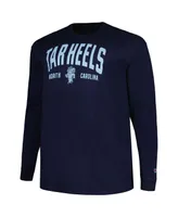 Men's Champion Navy North Carolina Tar Heels Big and Tall Arch Long Sleeve T-shirt