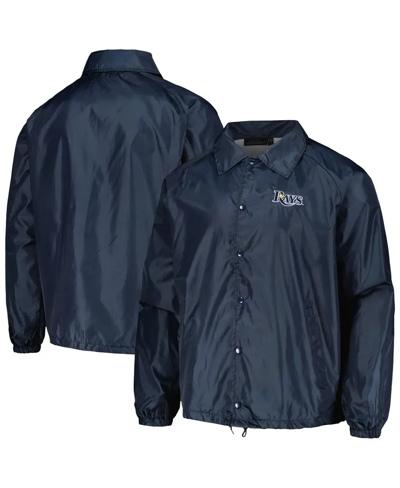 Men's Dunbrooke Navy Tampa Bay Rays Coach's Raglan Full-Snap Windbreaker Jacket