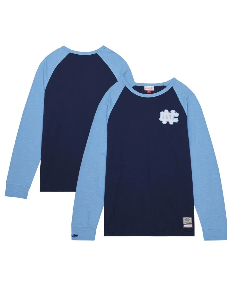 Men's Mitchell & Ness Navy North Carolina Tar Heels Legendary Slub Raglan Long Sleeve T-shirt