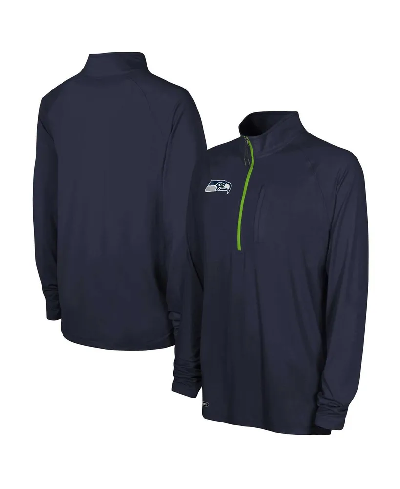 Men's Navy Seattle Seahawks Combine Authentic Raglan Quarter-Zip Top