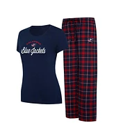 Women's Concepts Sport Navy, Red Columbus Blue Jackets Arctic T-shirt and Pajama Pants Sleep Set