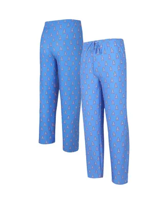 Men's Concepts Sport Light Blue Houston Oilers Gauge Throwback Allover Print Knit Pants
