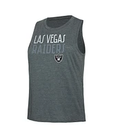 Women's Concepts Sport Black, Charcoal Distressed Las Vegas Raiders Muscle Tank Top and Pants Lounge Set