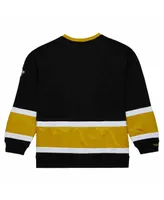 Men's Mitchell & Ness Black, Gold Vegas Golden Knights 2024 Nhl Winter Classic Satin Insert Fleece Pullover Sweatshirt