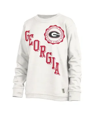 Women's Pressbox White Georgia Bulldogs Shoreline Sundown Pullover Sweatshirt