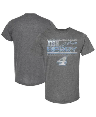 Men's Checkered Flag Sports Heather Charcoal Josh Berry Name and Number T-shirt