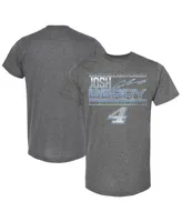 Men's Checkered Flag Sports Heather Charcoal Josh Berry Name and Number T-shirt