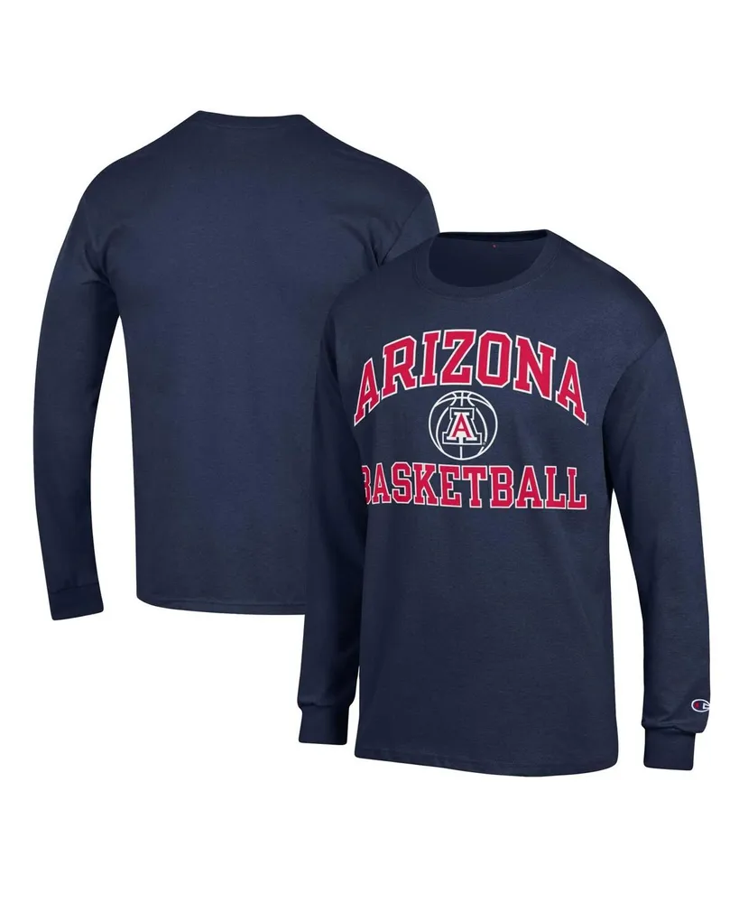Men's Champion Navy Arizona Wildcats Basketball Icon Long Sleeve T-shirt