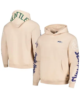 Men's and Women's The Wild Collective Cream Seattle Seahawks Heavy Block Pullover Hoodie