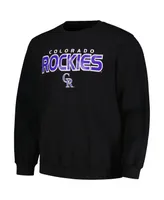 Men's Stitches Black Colorado Rockies Pullover Sweatshirt