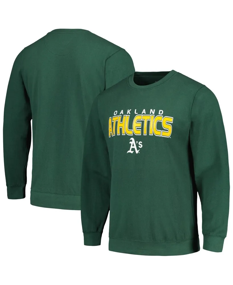 Men's Stitches Green Oakland Athletics Pullover Sweatshirt
