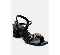 Illusion Metal Chain Link Fantasy Heel Sandals