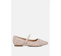 mowie tweed Mary jane ballet flats