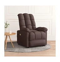 Massage Recliner Dark Brown Fabric