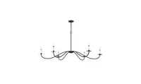 Trade Winds Arise 6-Light Chandelier in Matte Black