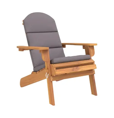 Adirondack Patio Chair with Cushions Solid Wood Acacia