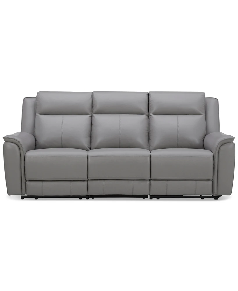 Addyson 88" 3-Pc. Leather Sofa with 3 Zero Gravity Recliners Power Headrests, Created for Macy's
