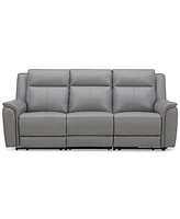 Addyson 88" 3-Pc. Leather Sofa with 3 Zero Gravity Recliners Power Headrests, Created for Macy's