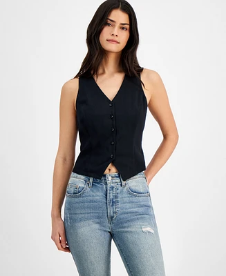 And Now This Women's Button-Front V-Neck Vest, Created for Macy's