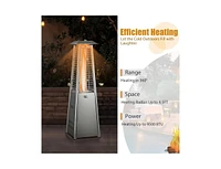 9500 Btu Portable Stainless Steel Tabletop Patio Heater with Glass Tube