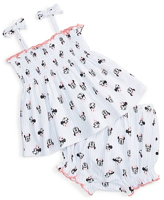 Disney Baby Minnie Mouse Printed Top & Bloomers, 2 Piece Set