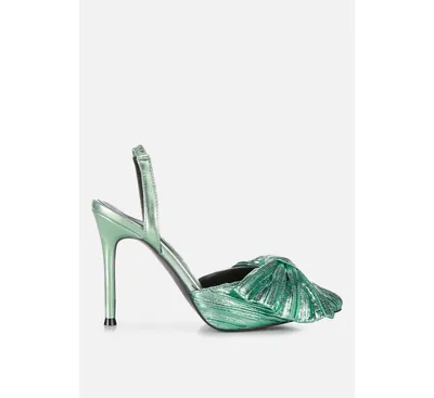 kiki bow embellished slingback sandals