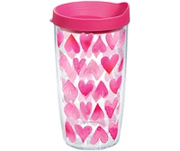 Tervis Tumbler Tervis Valentine's Day Pink Hearts All Over Made in Usa Double Walled Insulated Tumbler Travel Cup Keeps Drinks Cold & Hot, 16oz, Class