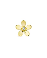 Bling Jewelry Tiny Minimalist Cz Accent Dainty Mini Daisy Flower Cartilage Ear Lobe Piercing 1 Piece Stud Earring14K Yellow Gold Safety Screw back