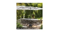 15 Feet Double-Sized Patio Umbrella with Crank Handle and Vented Tops