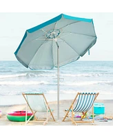 6.5 Feet Beach Umbrella with Sun Shade and Carry Bag without Weight Base