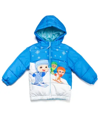 CoComelon Jj Cody Nico Baby Zip Up Fashion Winter Puffer Jacket Toddler| Child Boys