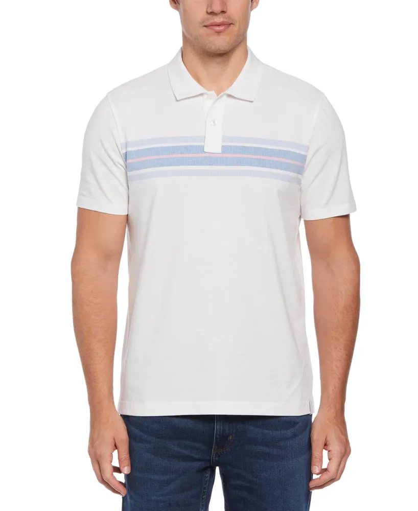 Perry Ellis Men's Chest Stripe Short Sleeve Polo Shirt