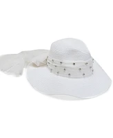 Bellissima Millinery Collection Women's Rhinestone Bow Panama Hat