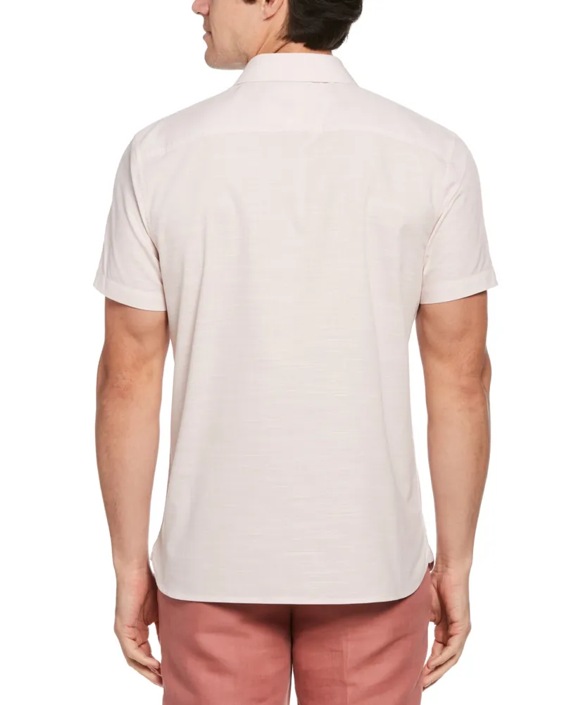 Perry Ellis Men's Dobby Short Sleeve Button-Front Pocket Shirt