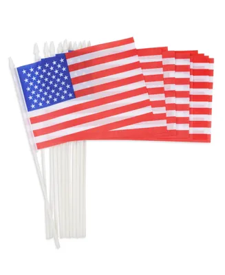 5"x8" American Stick Flag Handheld Mini Us Independence Day Decoration 12 Pack