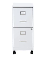 Office Star 26.75" 2 Drawer Mobile Locking Metal File Cabinet