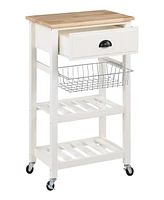 Office Star 33.75" Wood Hampton Kitchen Cart