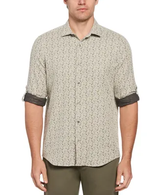 Perry Ellis Men's Geo Print Double Face Long Sleeve Button-Front Shirt