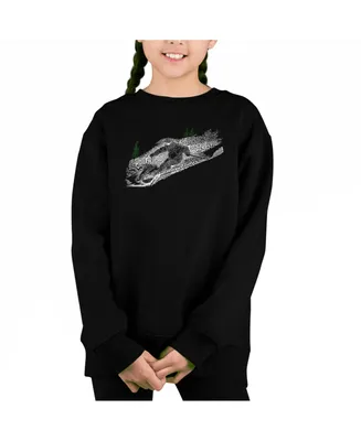 Ski - Big Girl's Word Art Crewneck Sweatshirt