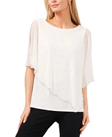 Msk Petite Embellished-Overlay Top