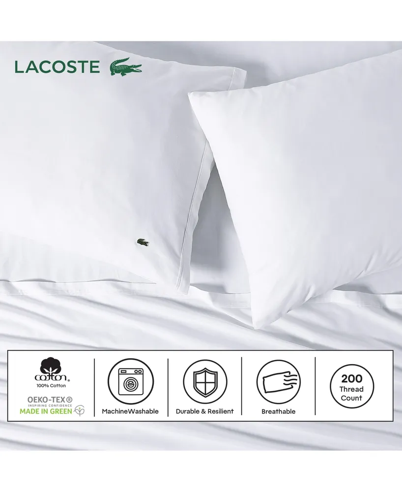 Lacoste Home Solid Cotton Percale Sheet Set