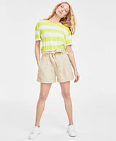 On 34th Women's Paperbag-Waist Belted Shorts