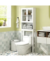 Sugift Over the Toilet Bathroom Storage Cabinet with Adjustable Shelf