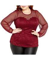 Plus Size Lace Party Top